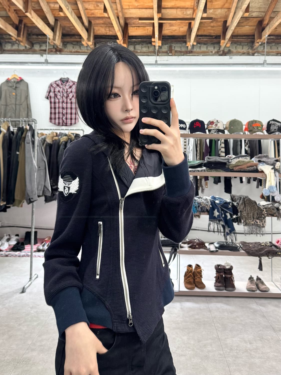 Doney 투웨이 비대칭 후드 자켓 상품이미지1