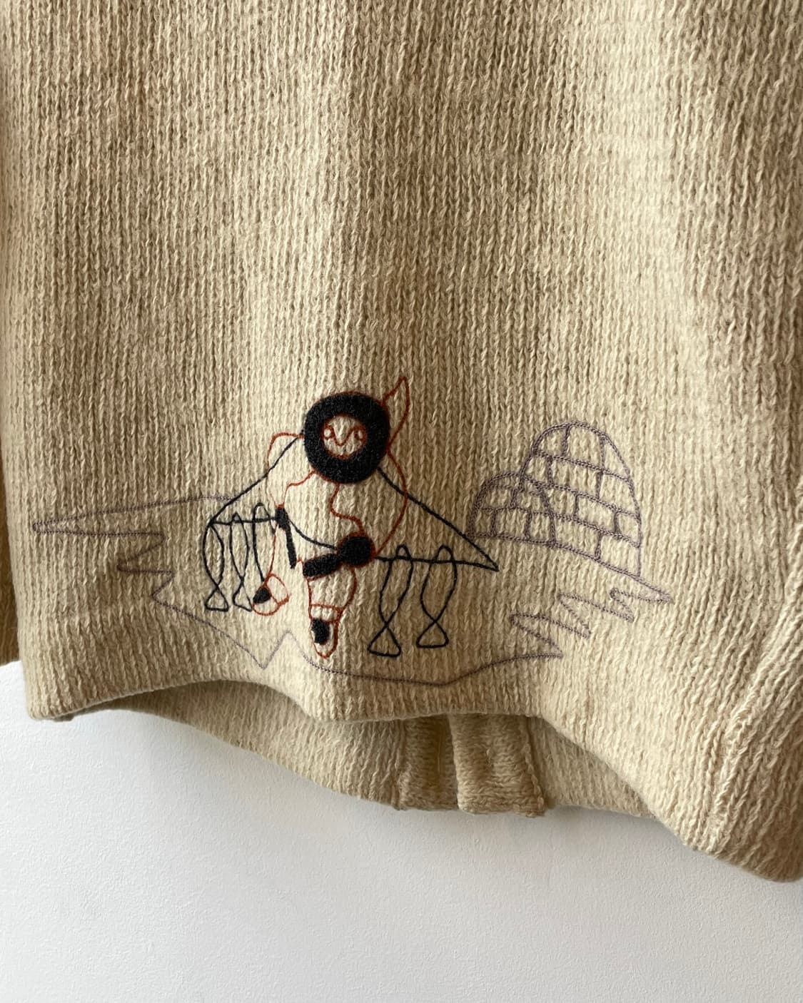 70s Canadian “Inuit” Heavy wool Sweater 상품이미지5