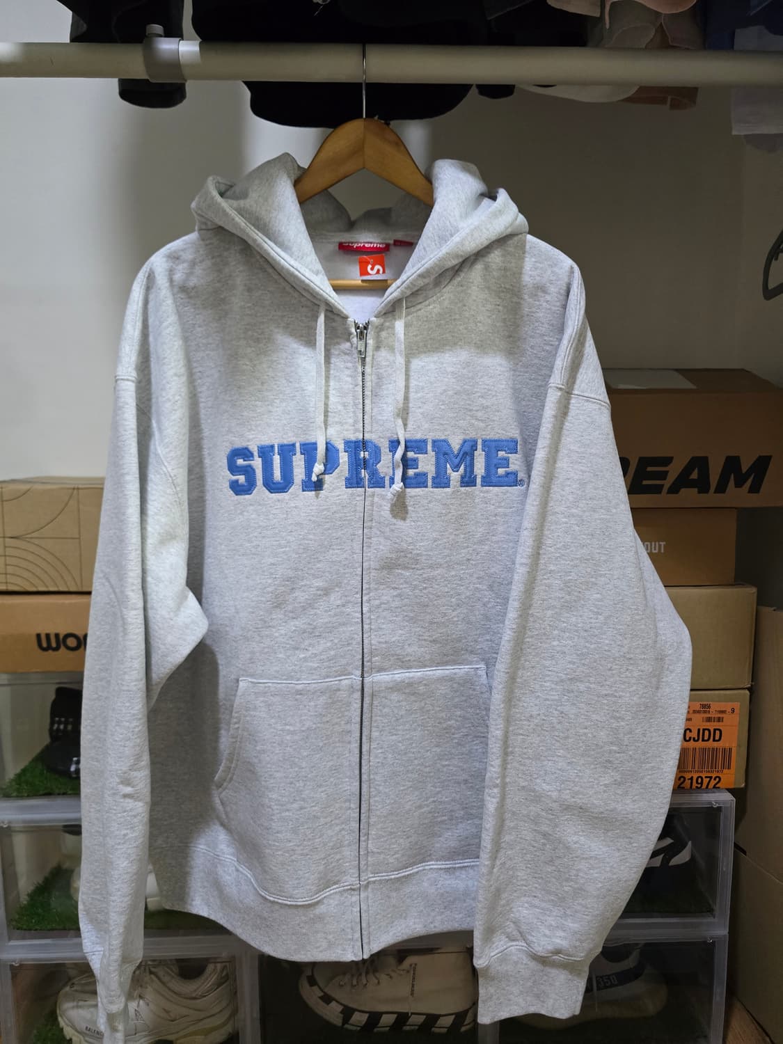 슈프림 컬리지에이트 후드 집업 그레이 XXL 상품이미지2