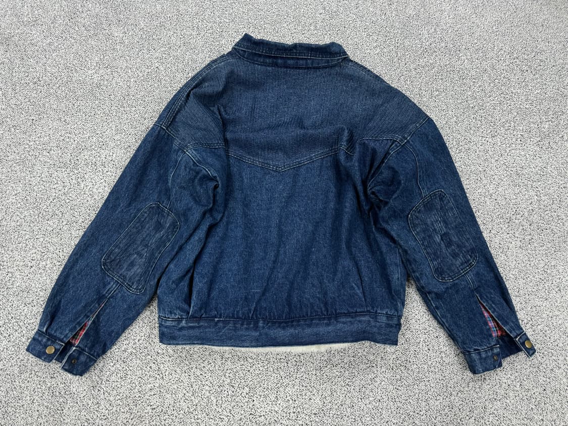 90s 헤비코튼 쉐르파 데님 라이더자켓 상품이미지2
