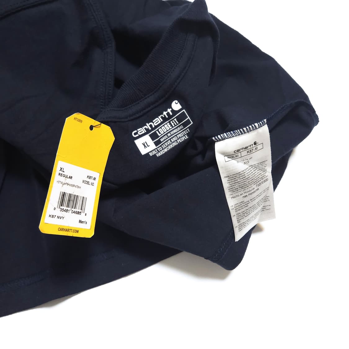 칼하트 루즈핏 워크 포켓 반팔 티셔츠 네이비 상품이미지5