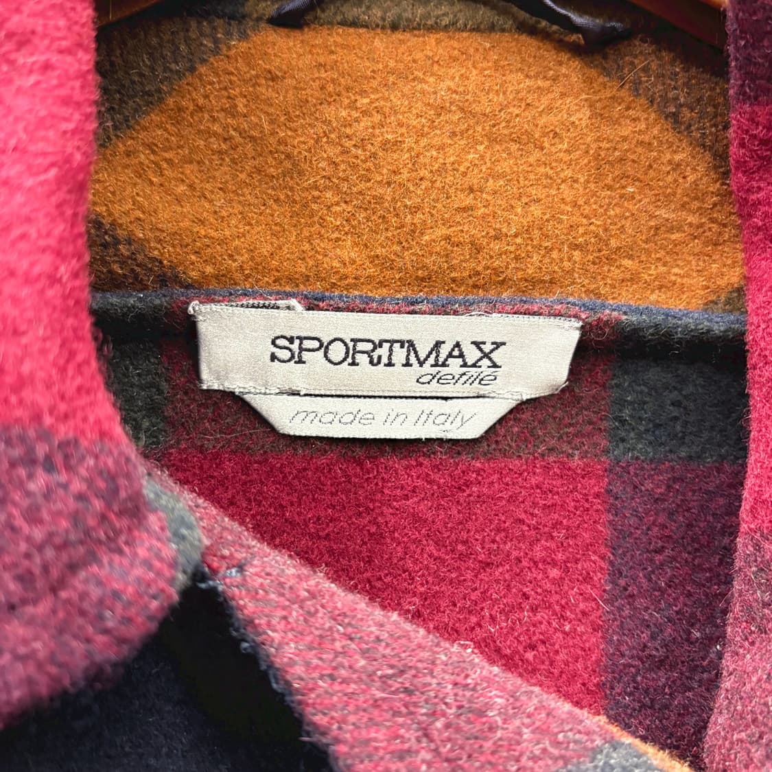 막스마라 스포트막스 라이더 자켓 체크 배색 카라 포켓 디테일 블랙 상품이미지6