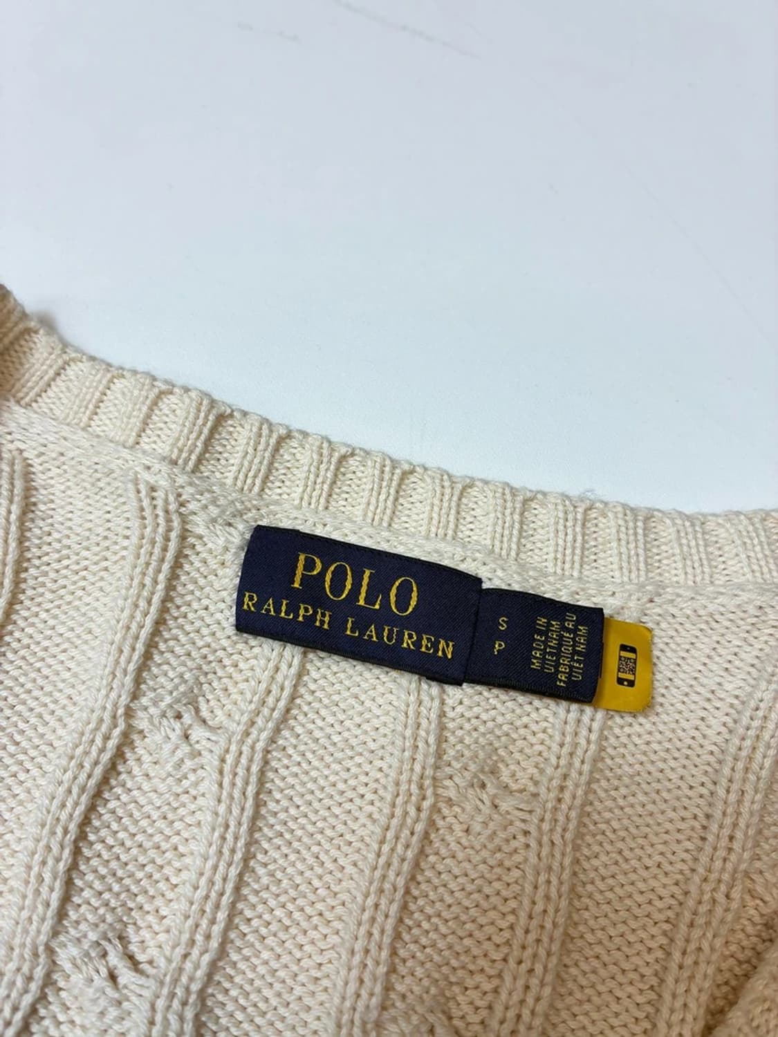 폴로 랄프로렌 큐알 코튼 브이넥 꽈배기 니트 PN8369 상품이미지6