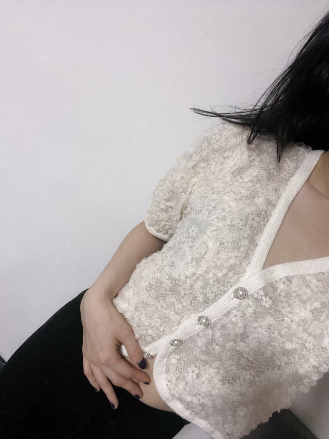Flower puff cardigan 상품이미지2