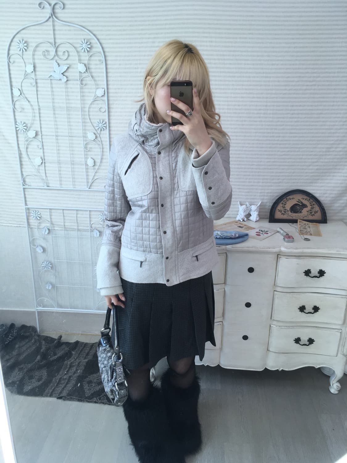 archive quilted wool zip-up jacket 상품이미지5