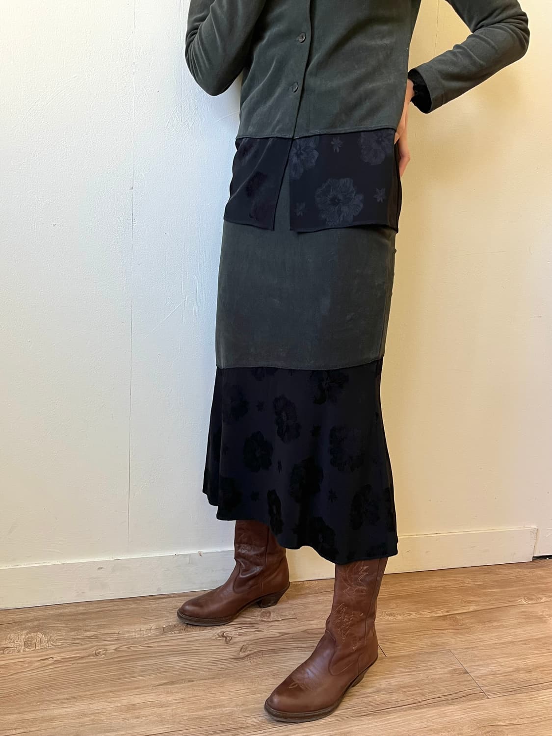 PARANOIA 올리브 레이어드 가디건 set up 상품이미지5