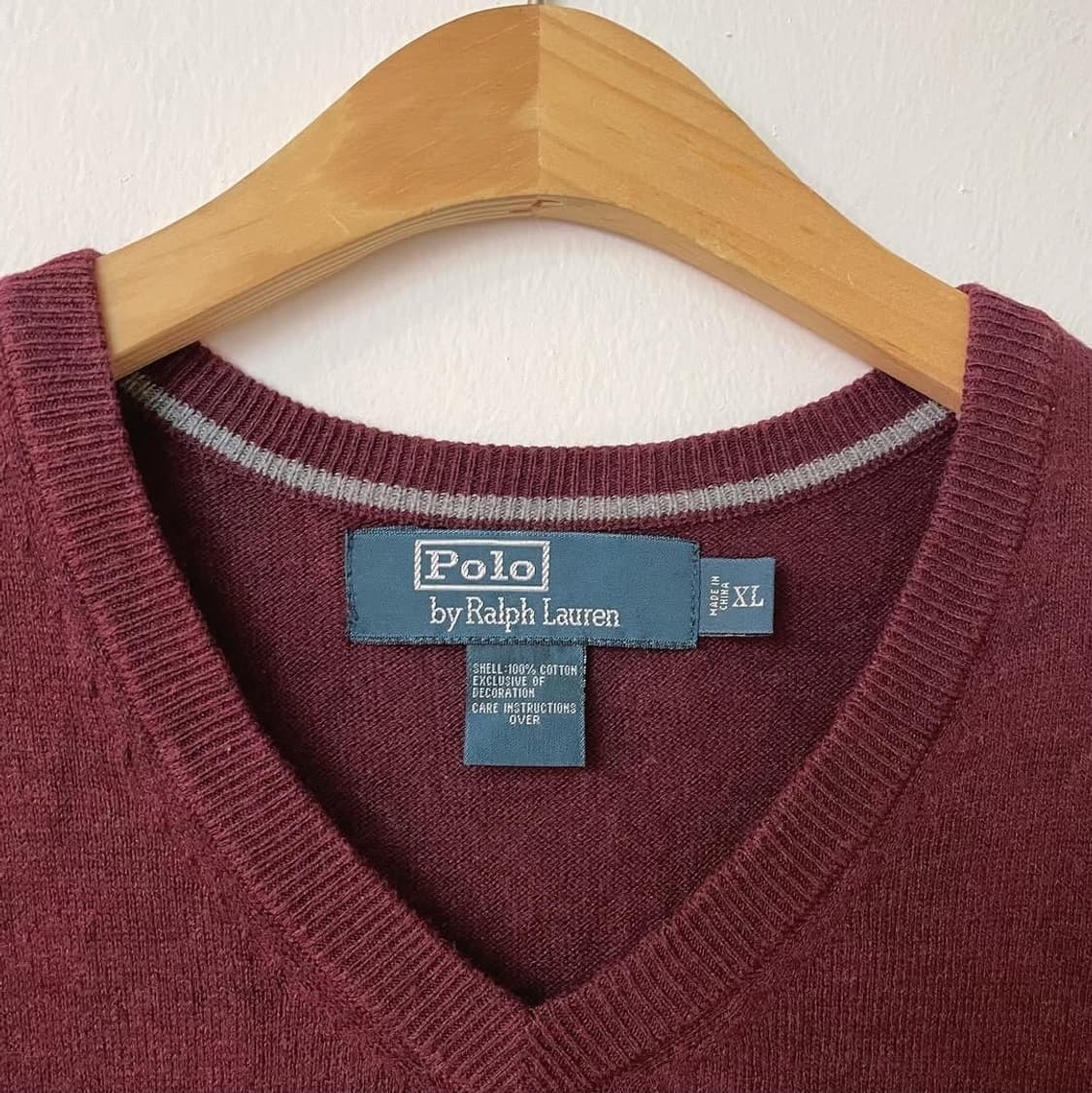 빈티지 폴로 와인 브이넥니트 상품이미지6