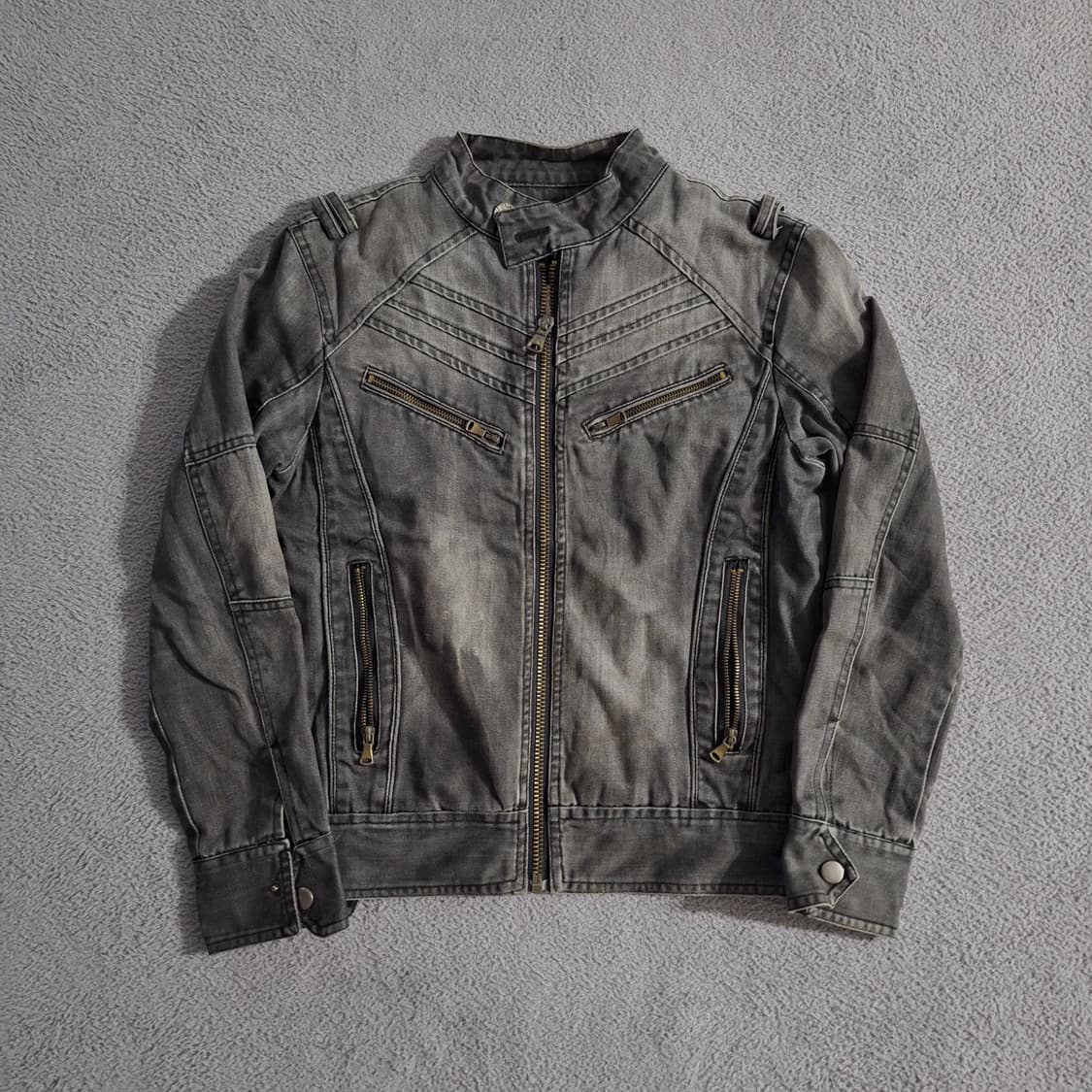 Vintage biker denim jacket 상품이미지1