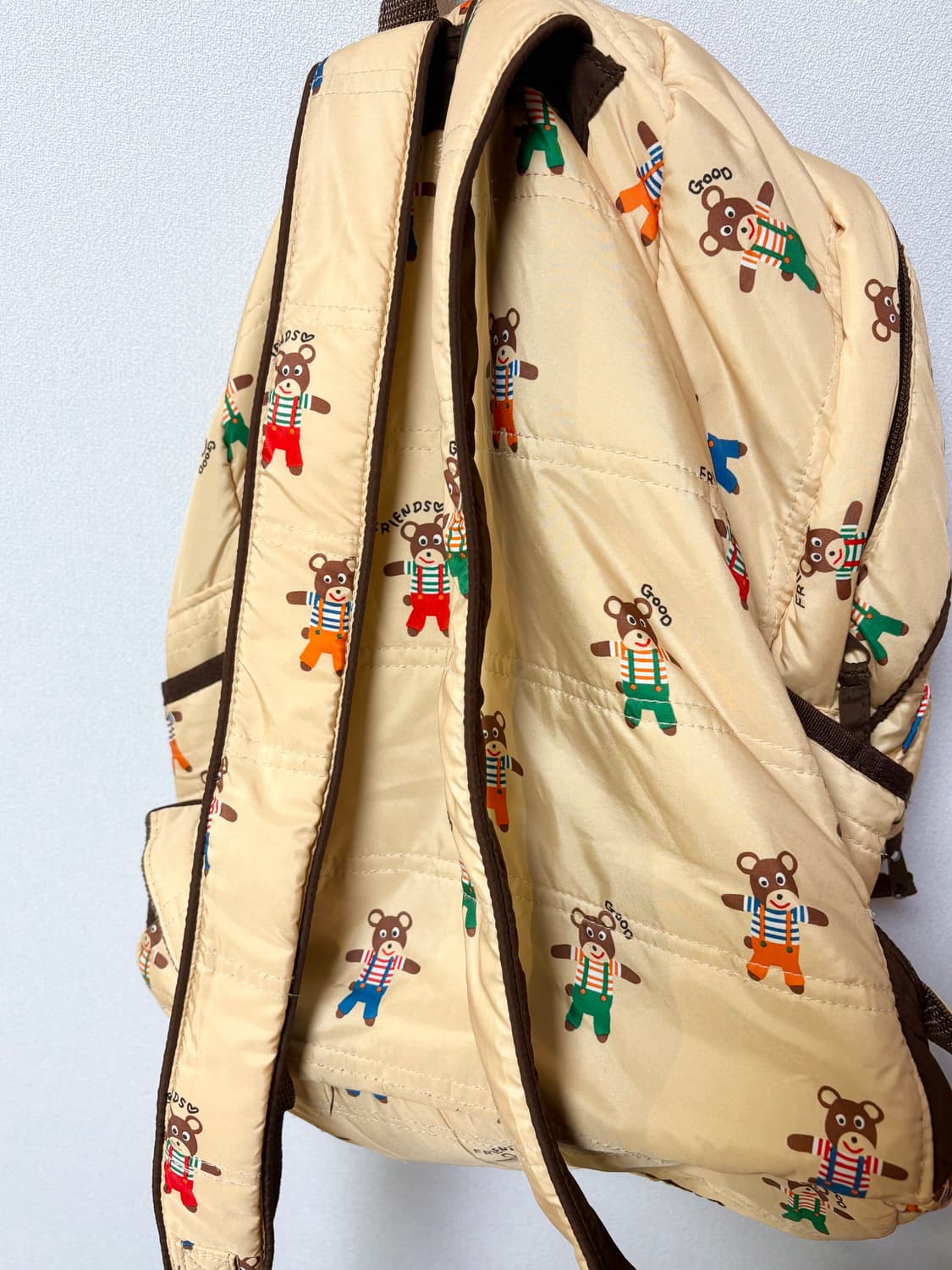 곰돌이 일본 빈티지 백팩 노란색 가방 모리걸 y2k 리락쿠마 인형 상품이미지7