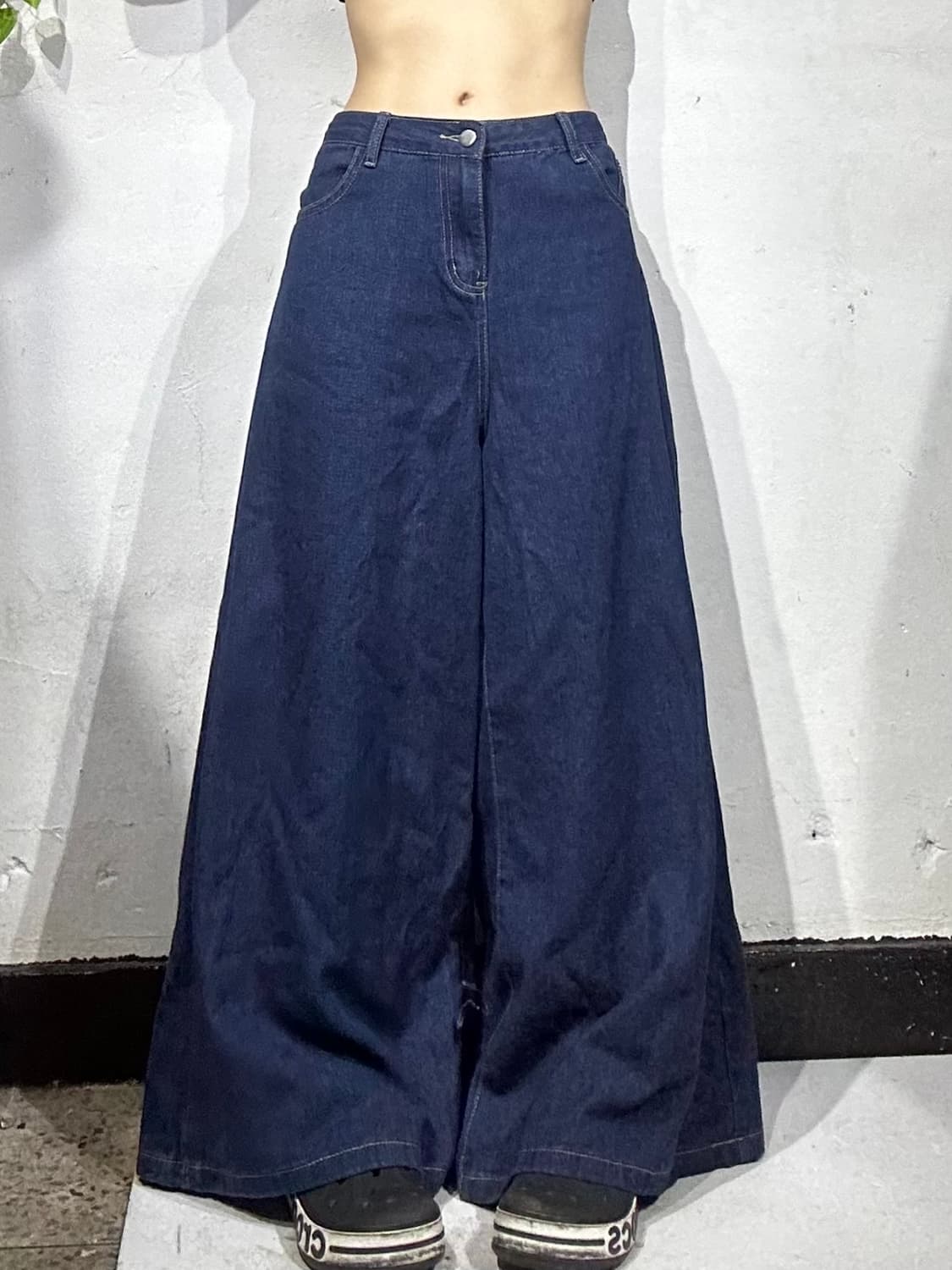 빈티지 진청 와이드 치마 바지 34 상품이미지2