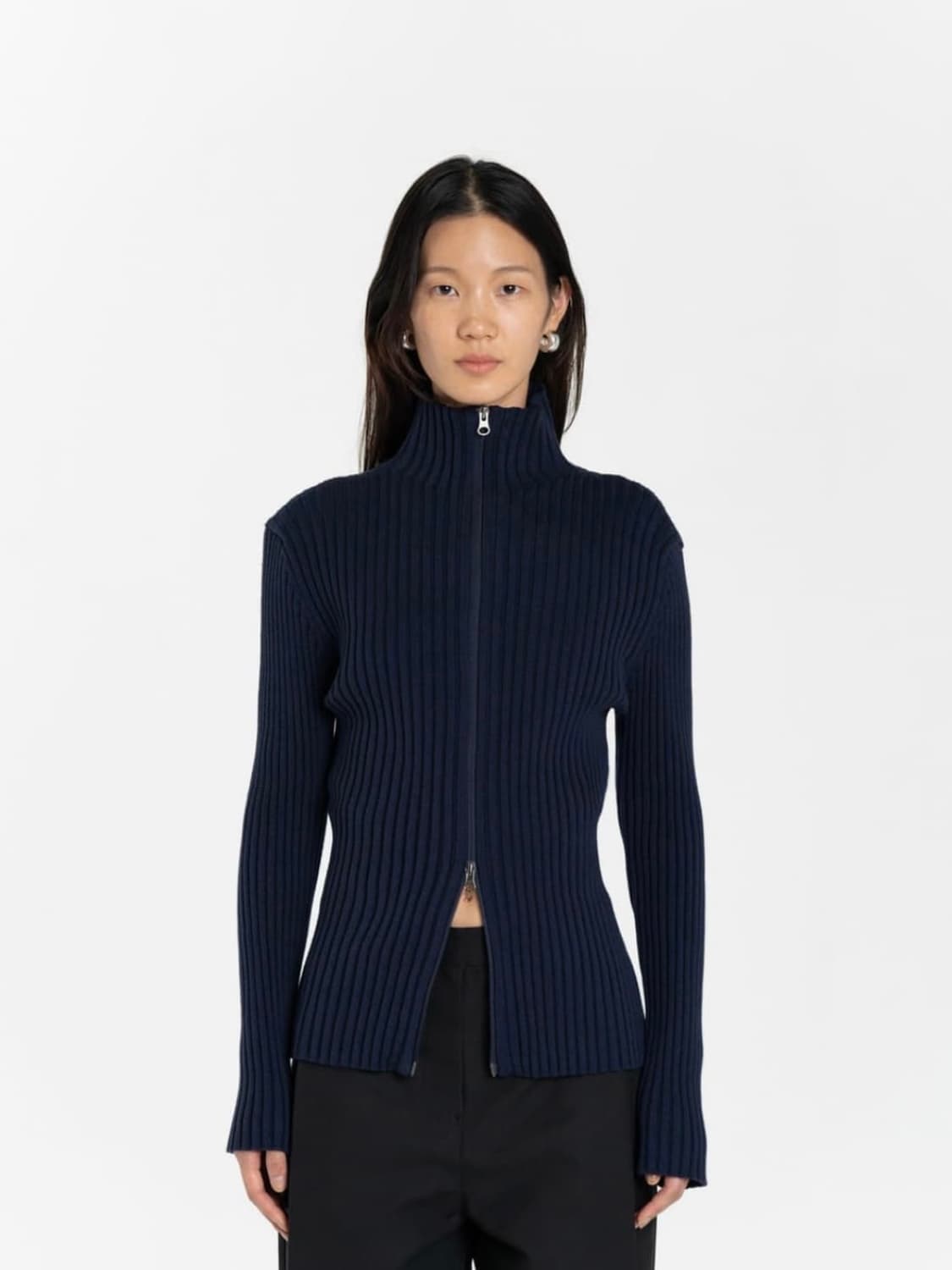 아모멘토 하이넥 투웨이 집업 가디건 상품이미지1