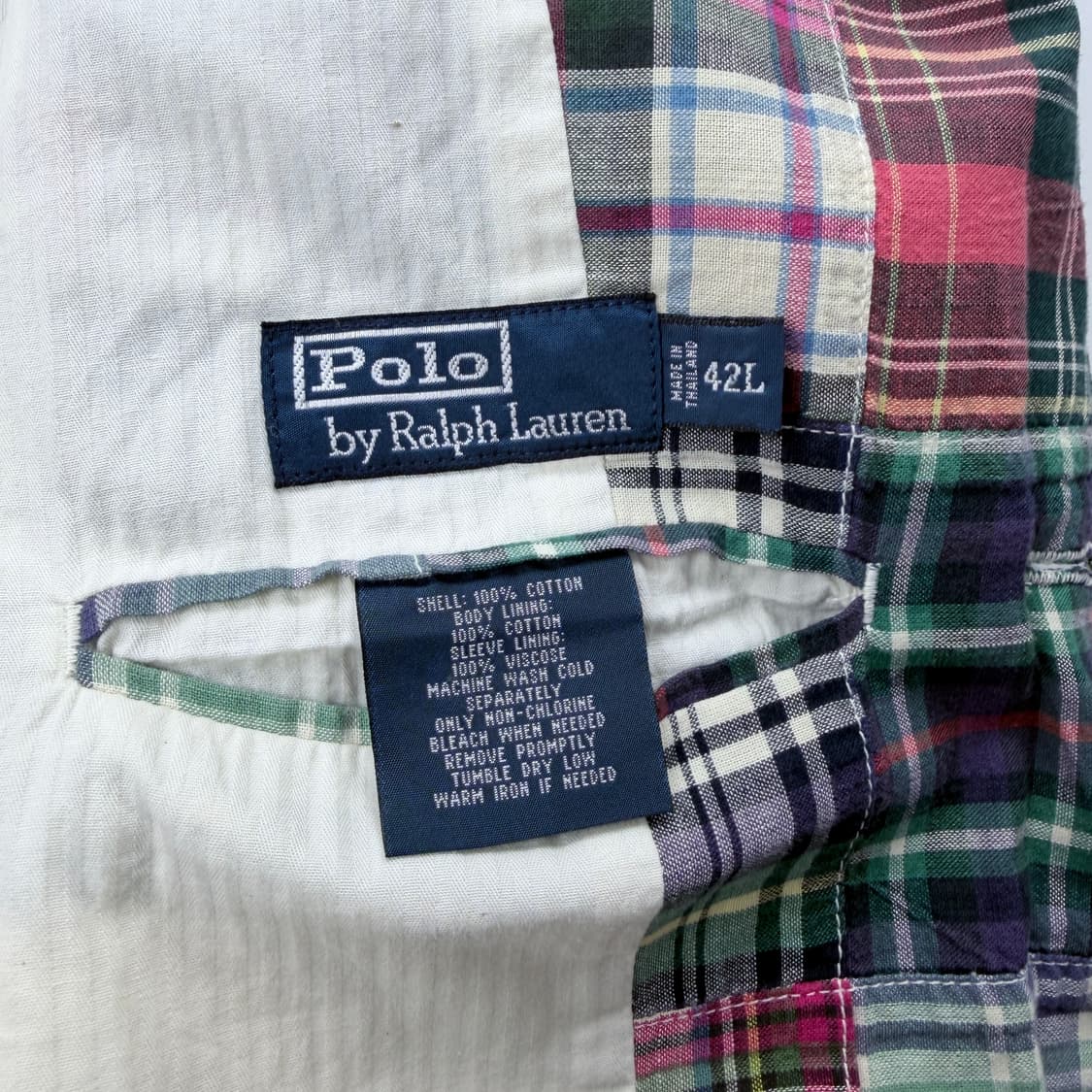 폴로 랄프로렌 패치워크 마드라스 자켓 42L 상품이미지4