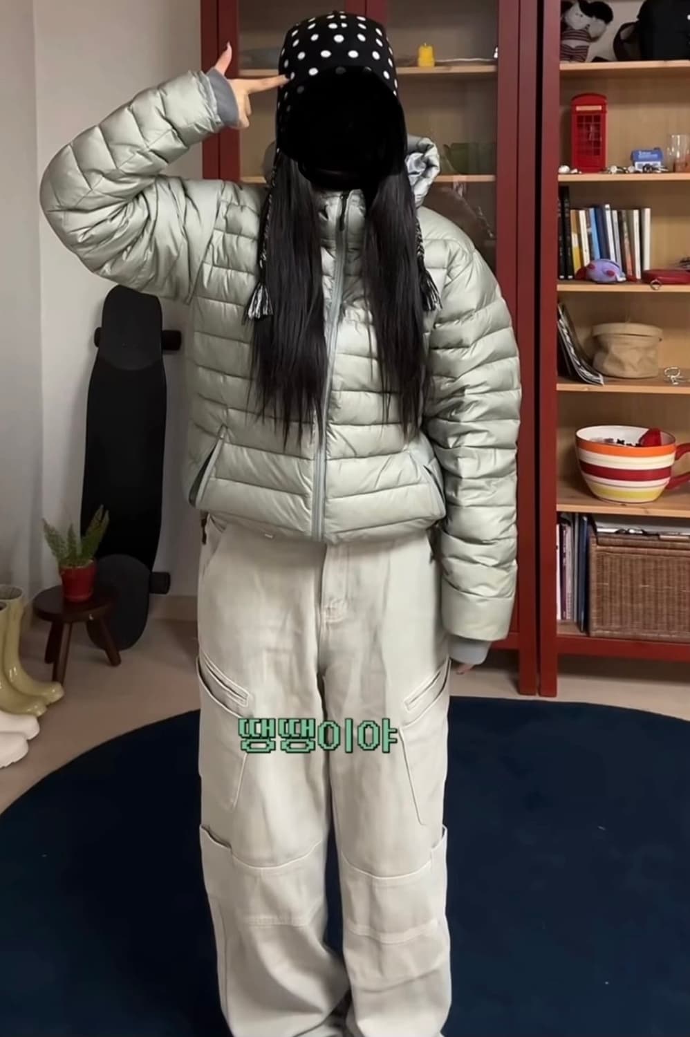 aeae 경량패딩 리버시블 세이지그린 상품이미지2