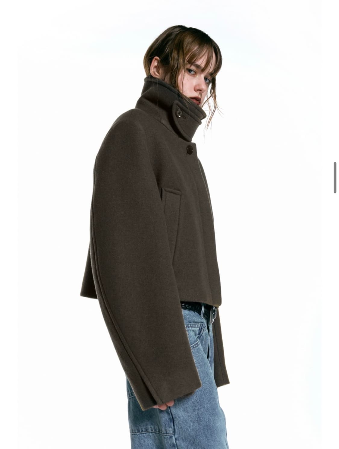 인사일런스 우먼 미니멀 크롭 코트 S 상품이미지2