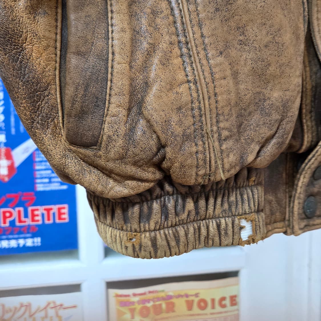 빈티지 돈피 카멜 브라운 가죽 봄버 상품이미지8