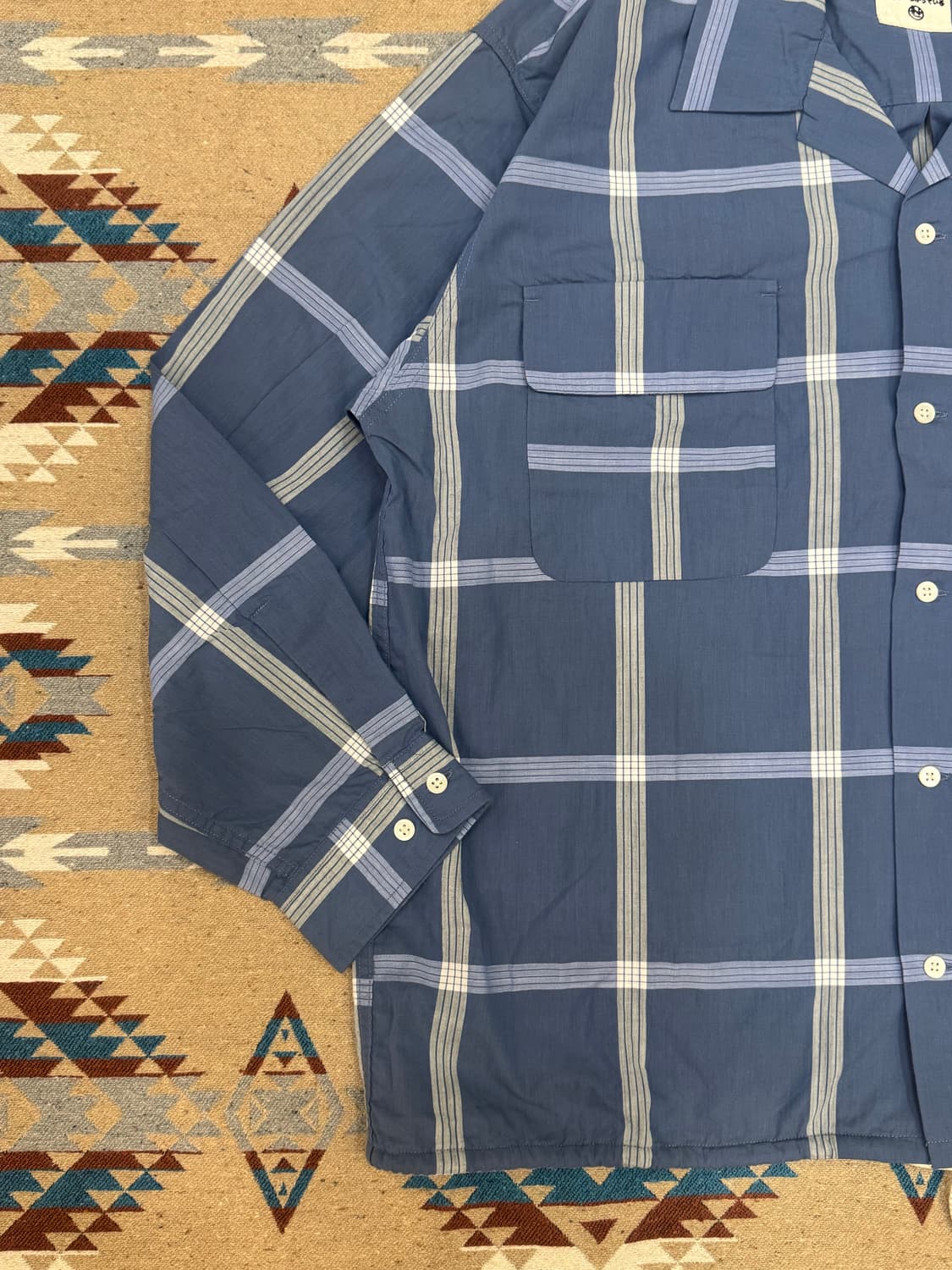 [M][100] 나나미카 팔라카 체크 셔츠 블루 상품이미지2