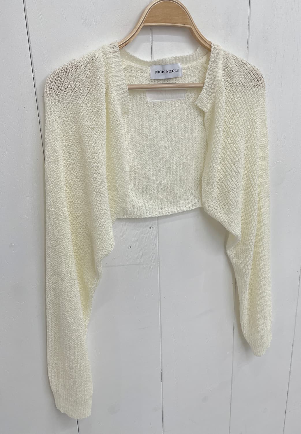 닉앤니콜 니트 크롭 볼레로 가디건 상품이미지4
