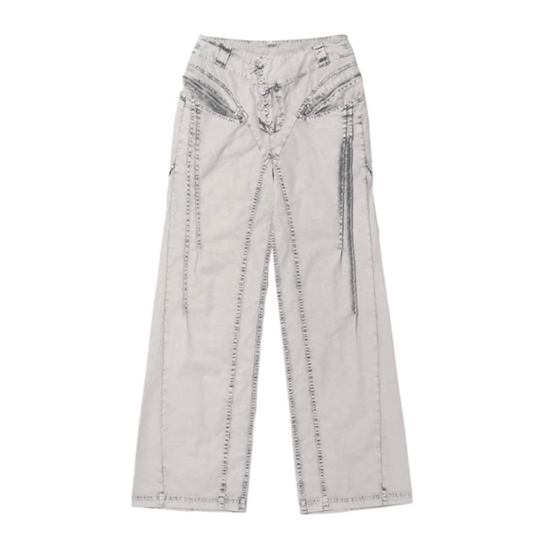 미스치프 블리치드 핀턱 팬츠 그레이 M 상품이미지1