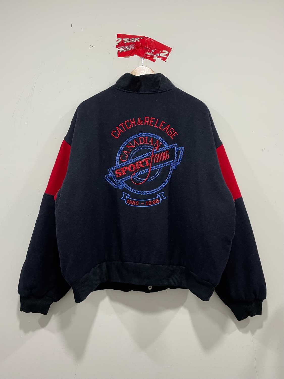 (빈티지)Made in Canada 체인스티치 컬러블록 울 바시티자켓 상품이미지3