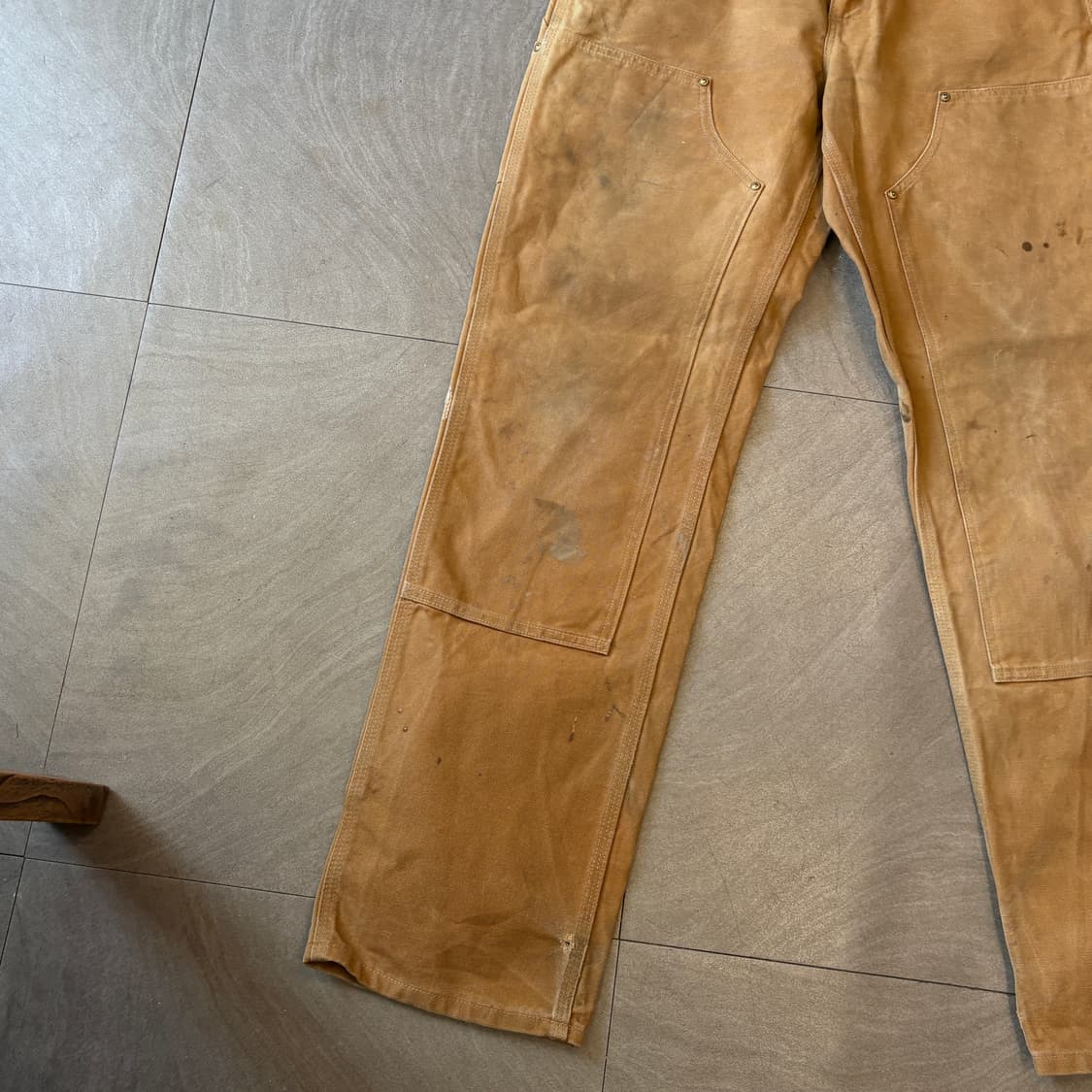 칼하트 정품 미국 생산 브라운 더블니 팬츠 상품이미지3