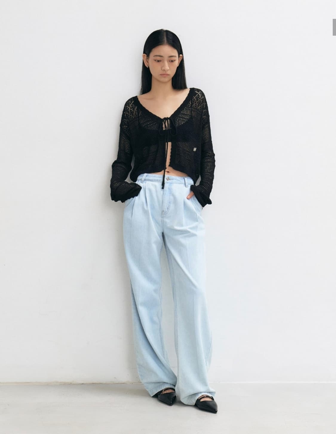 시티브리즈 텐셀 투 턱 와이드 데님 팬츠 봄 여름 청바지 상품이미지3