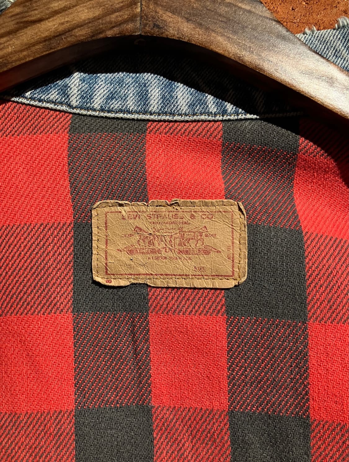 80s USA 빈티지 리바이스 3세대 버팔로 안감 데님 트러커 자켓 상품이미지8