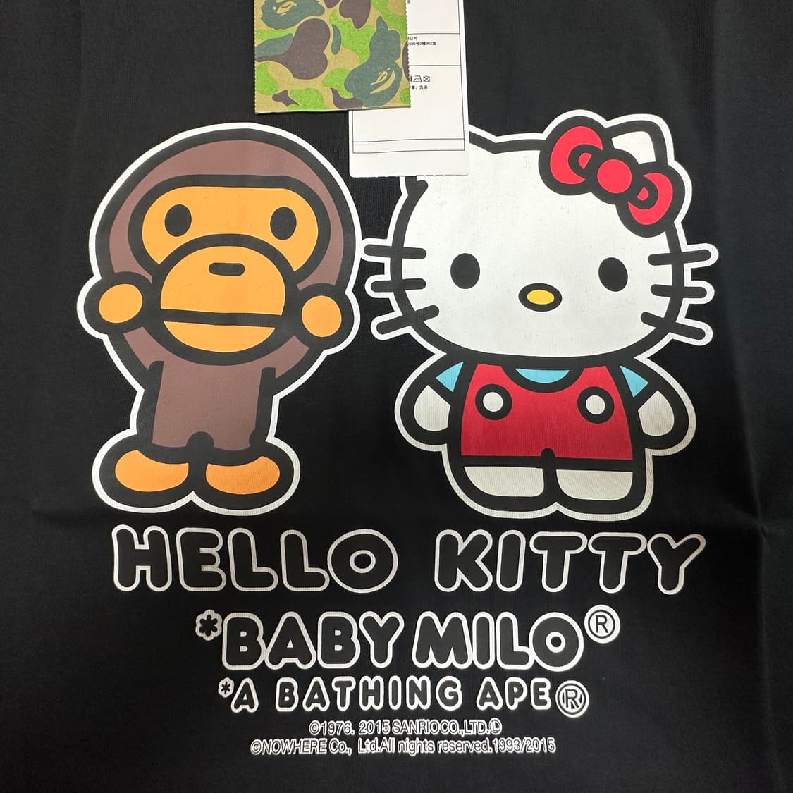 베이프 베이비 마일로 x 헬로 키티 티셔츠 블랙 상품이미지7
