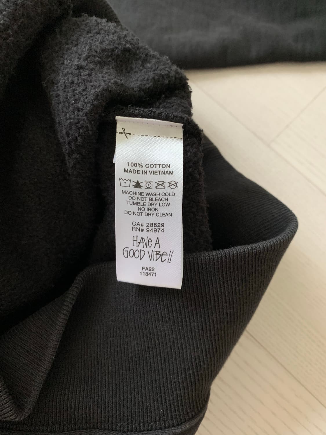 스투시 FW22 스탁로고 기모 블랙 후드집업 상품이미지9