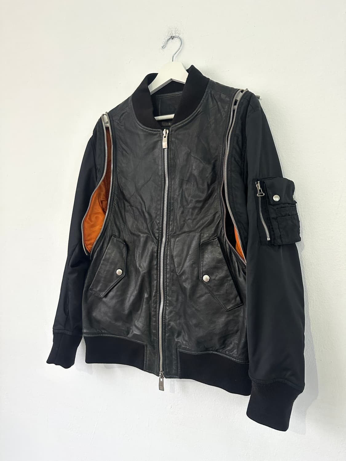 VTG 램스킨 레더 도킹 투웨이 봄버 상품이미지6