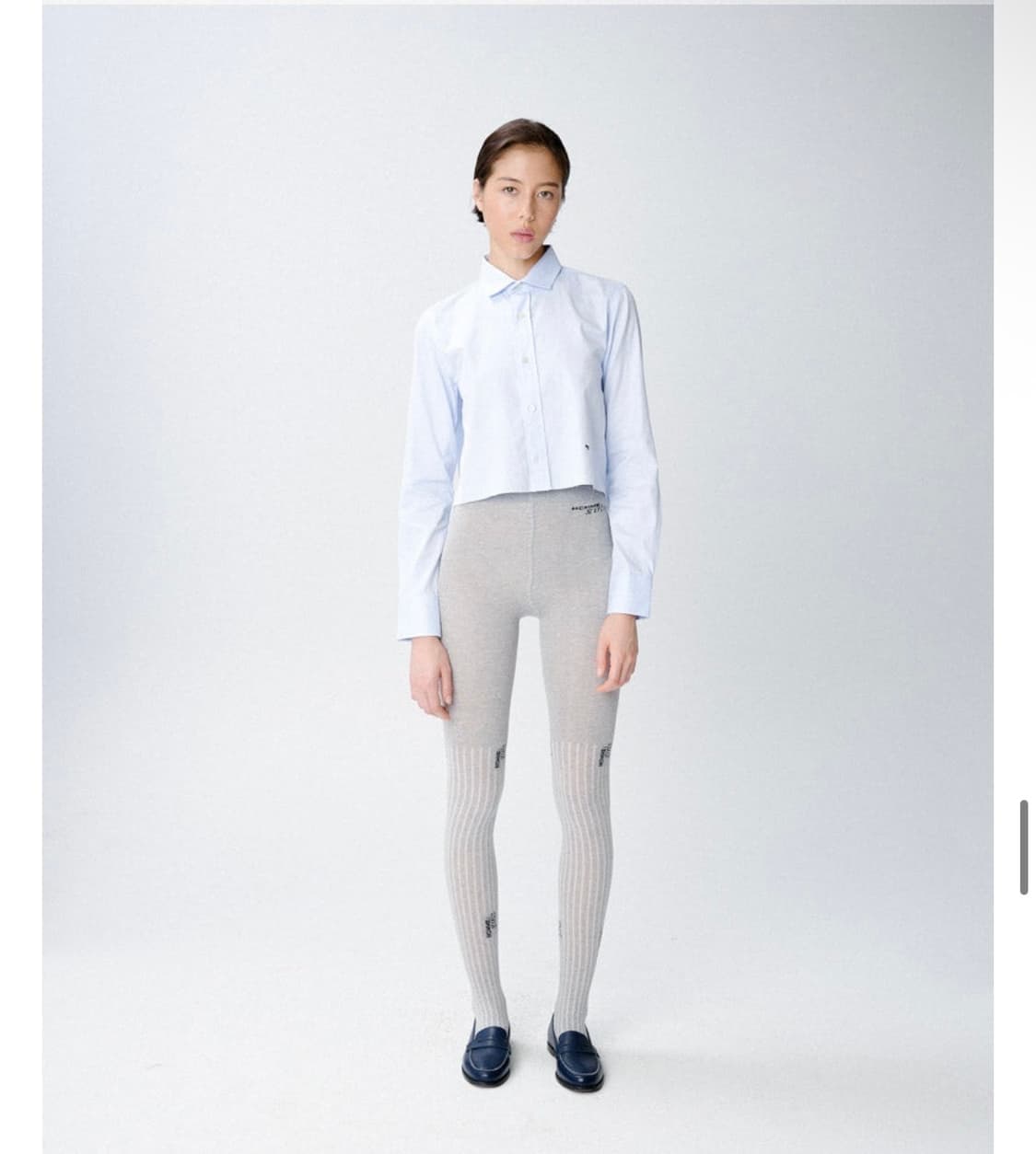 HOMME GIRLS 옴므걸스  HG 로고 타이즈 스타킹 그레이 상품이미지3