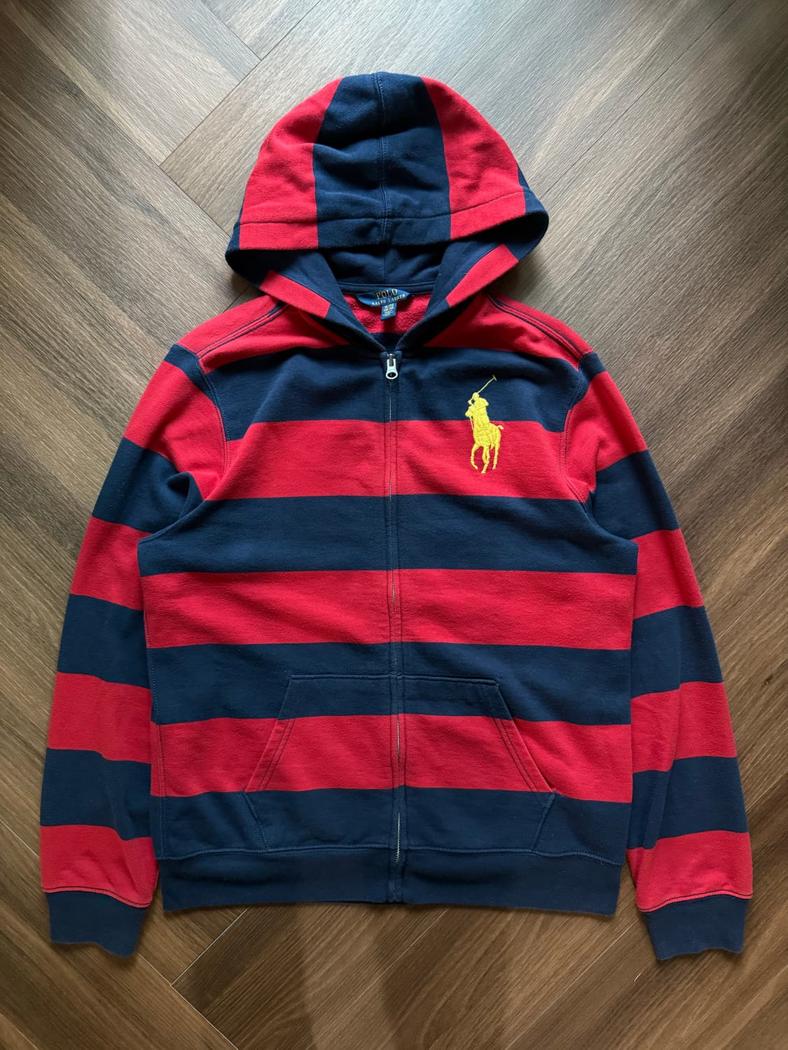 폴로 랄프로렌 빅포니로고 스트라이프 후드집업 상품이미지5