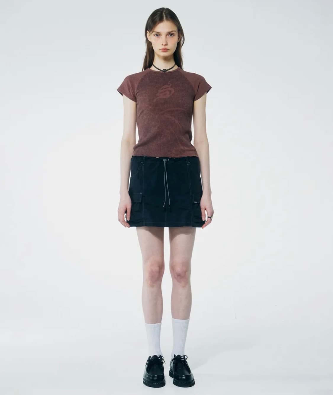 스컬프터 brushed crop top berry M 상품이미지4