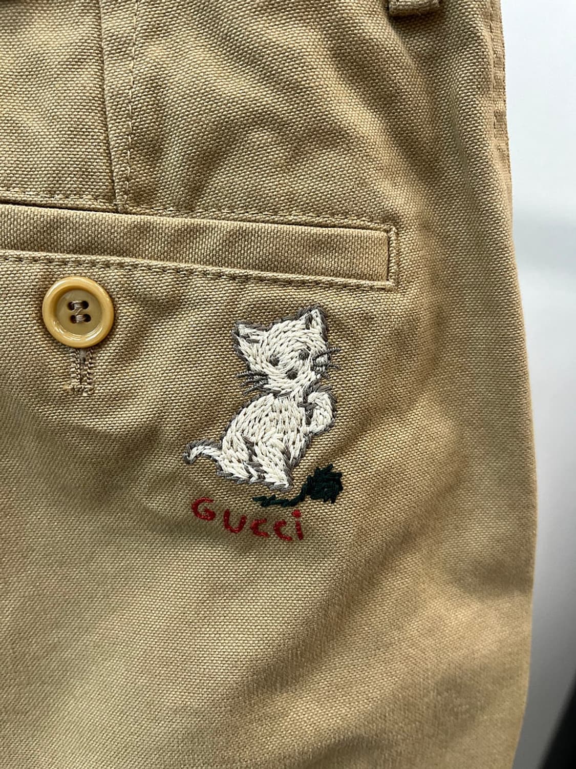 여) 구찌 고양이자수 와이드 치노팬츠  상품이미지4