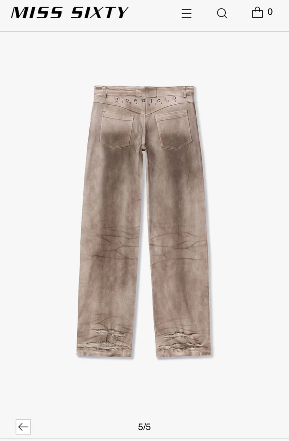 모와로라 x 미스식스티 AIR SPRAY STRAIGHT LEG JEAN 상품이미지3