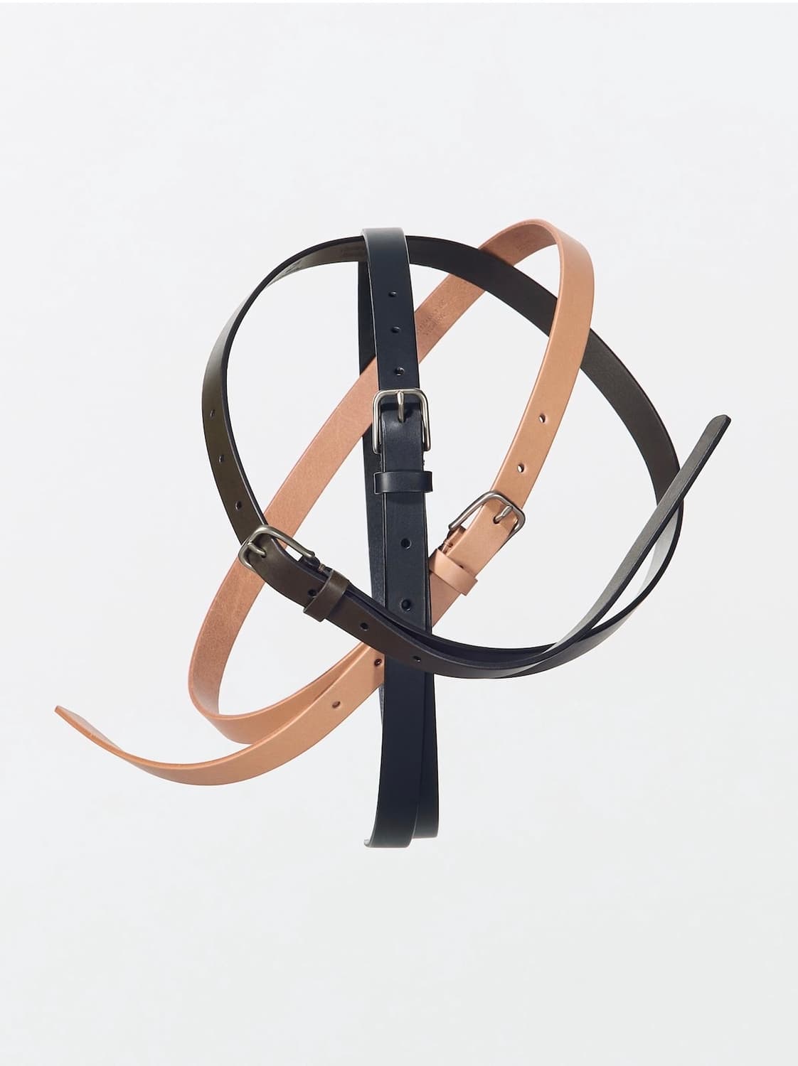 유니클로u 내로우 롱 레더 벨트 블랙,다크브라운/L 상품이미지1