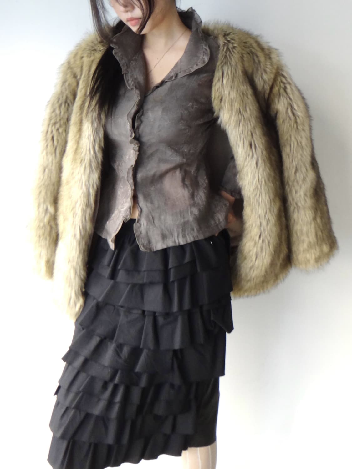 Paisley queen blouse / khaki brown 상품이미지7