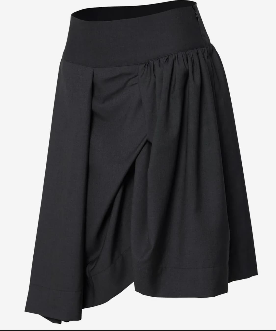 플레어업 Asymmetrical Draped Midi Skirt 블랙 상품이미지3