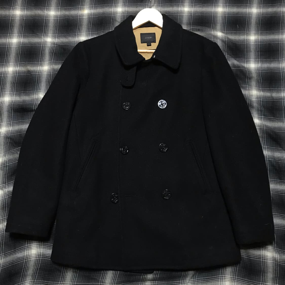 90s 제이크루 밀리터리 복각 헤비 울 피코트 블랙 상품이미지1