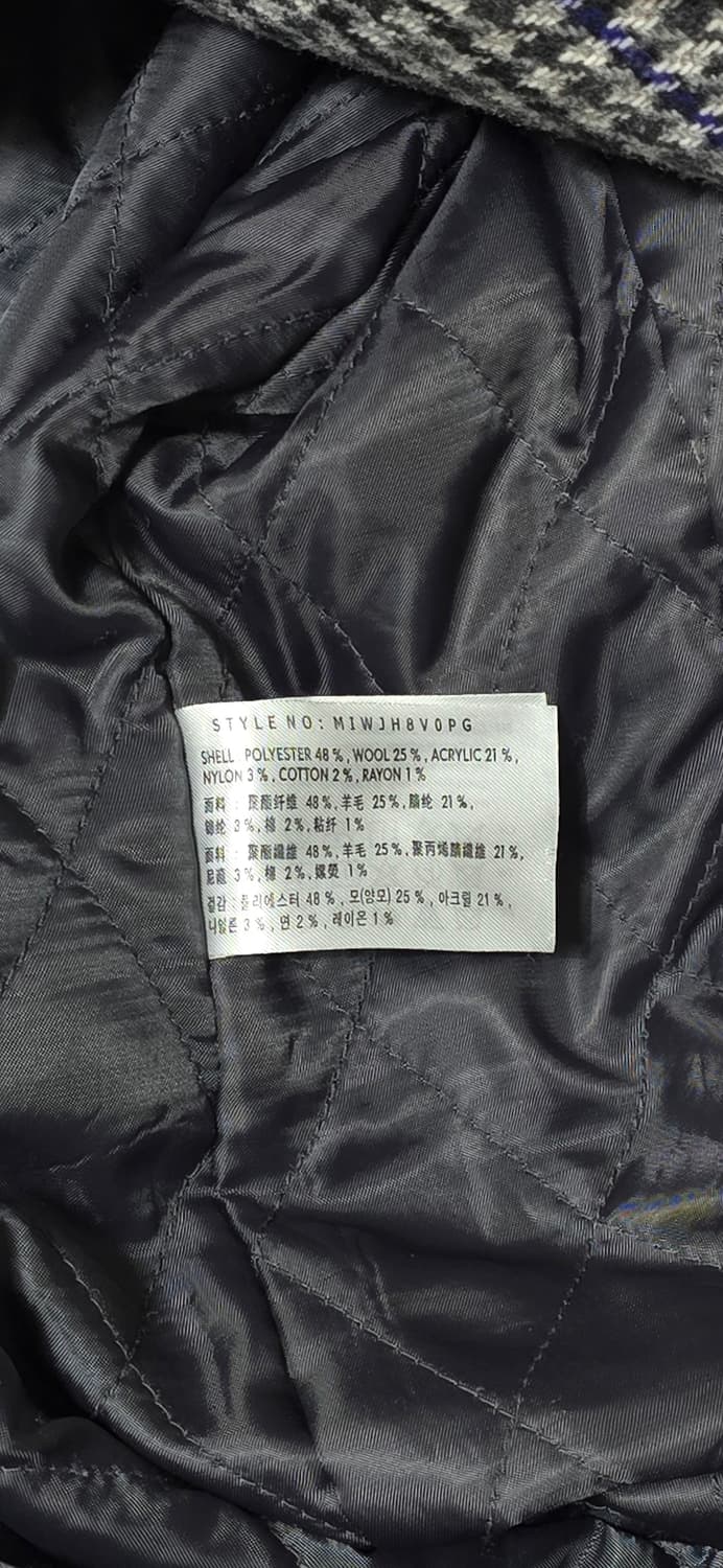 미쏘 체크 더블 롱 코트 L 상품이미지4