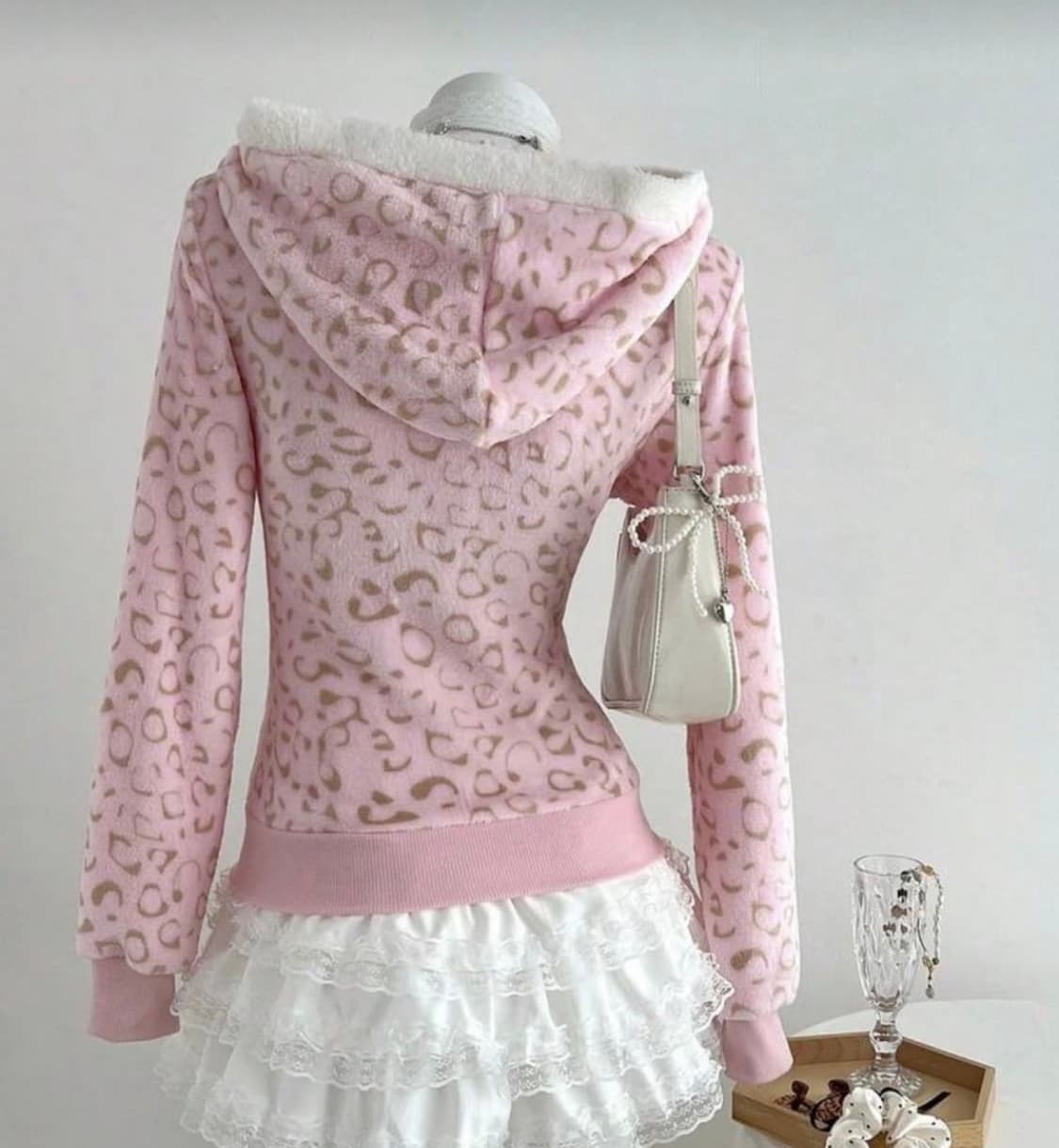 레오파드 핑크 후드집업 (새 상품) 상품이미지1