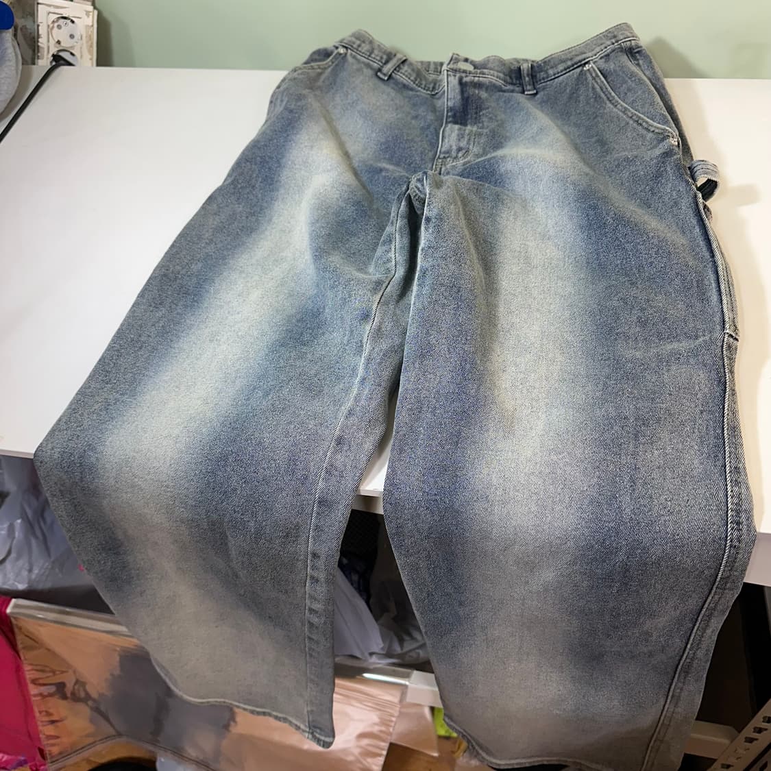 M 빈티지 중청워시드 세미와이드핏 카펜더 데님팬츠 상품이미지3
