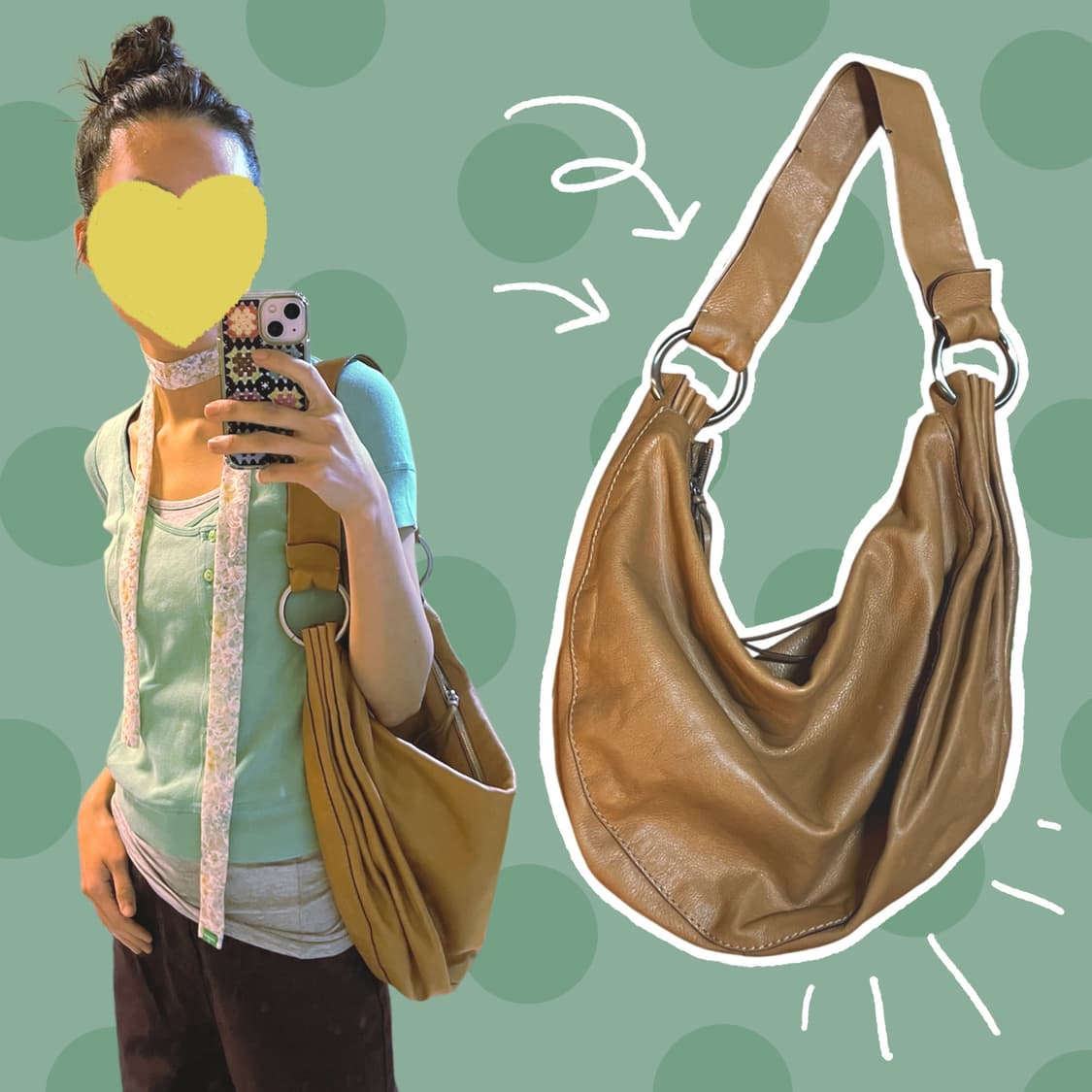 빈티지 양가죽 카멜 숄더백 / 레더 크로스백 상품이미지1