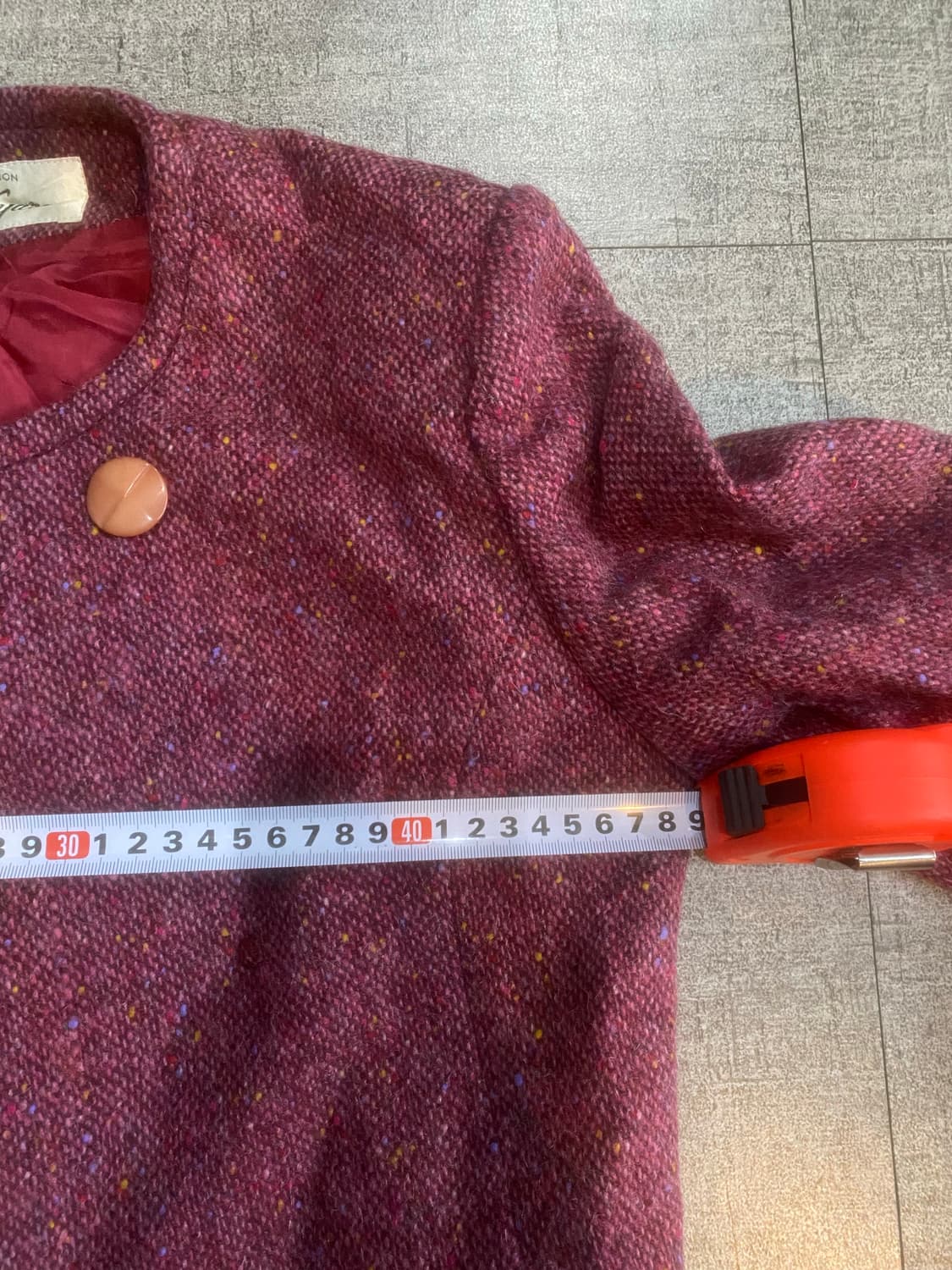 일본빈티지 Schonkyala 오리엔탈보헤미안 투버튼 트위드크롭자켓 상품이미지2