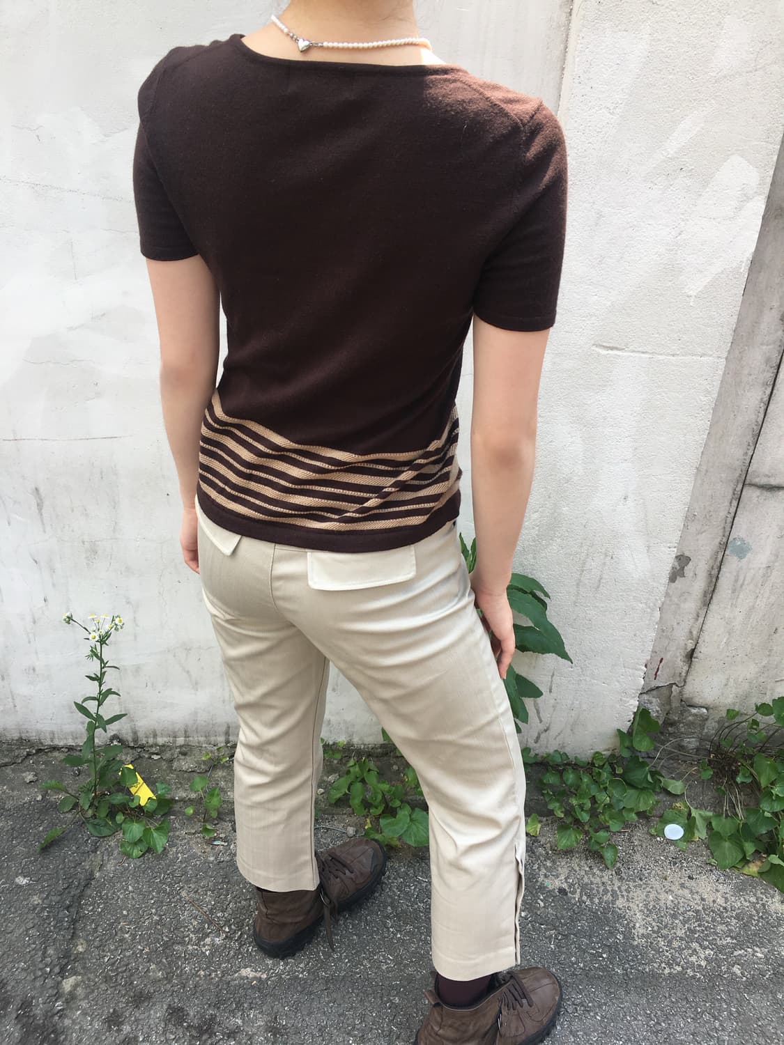 Dangala Brown Knitwear 반팔 니트 상품이미지5