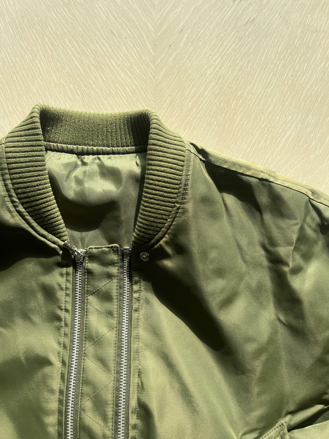 에스티유 더블웨이 쇼트 봄버자켓 카키 L 사이즈 상품이미지2