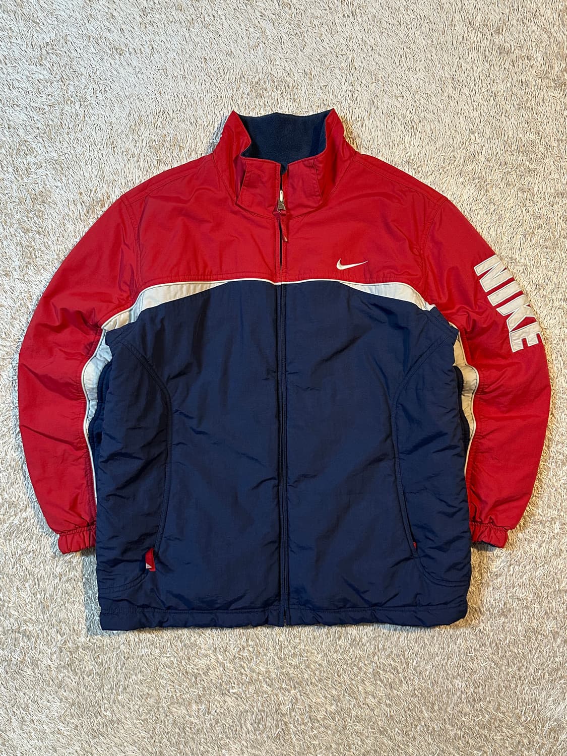 00's 나이키 올드스쿨 스우시 리버시블 배색 점퍼 자켓 상품이미지1