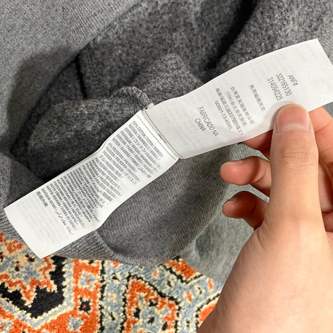 홀리스터 다크그레이 기모 집업 후드집업 남성M 상품이미지5