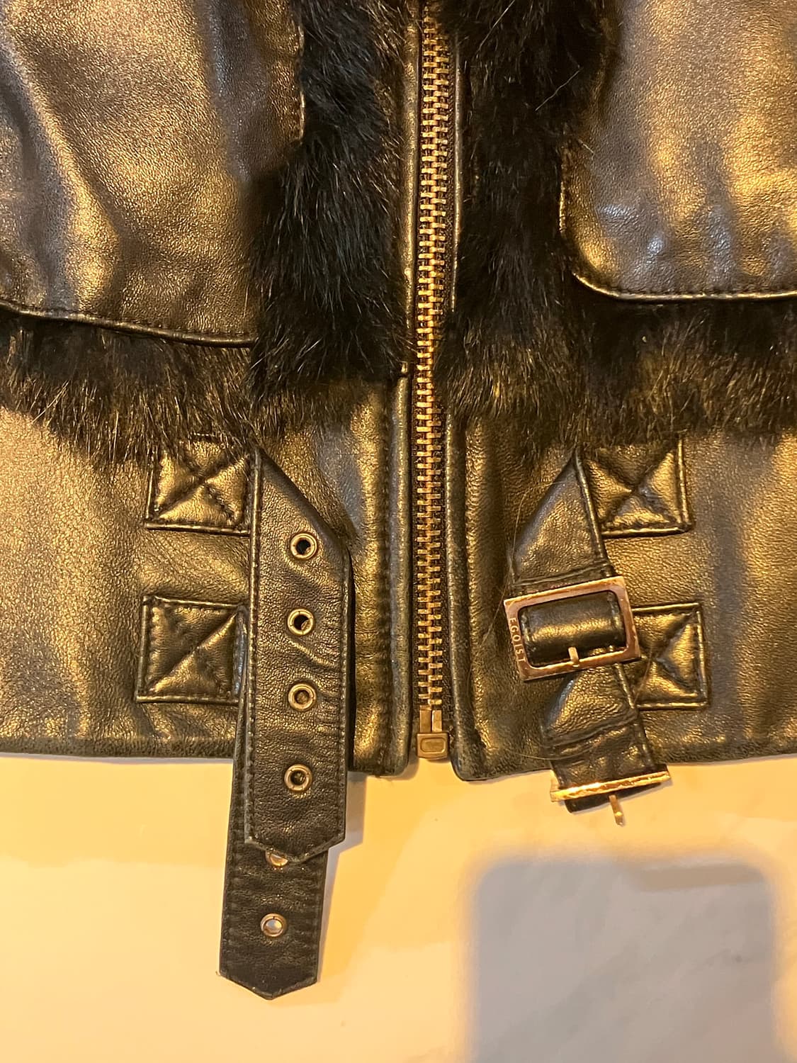 Egoist 블랙 퍼자켓 상품이미지5