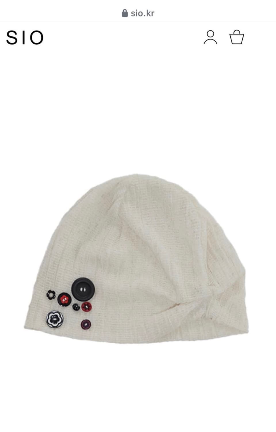 시오서울 BUTTON POINT BEANIE [IVORY] 상품이미지1