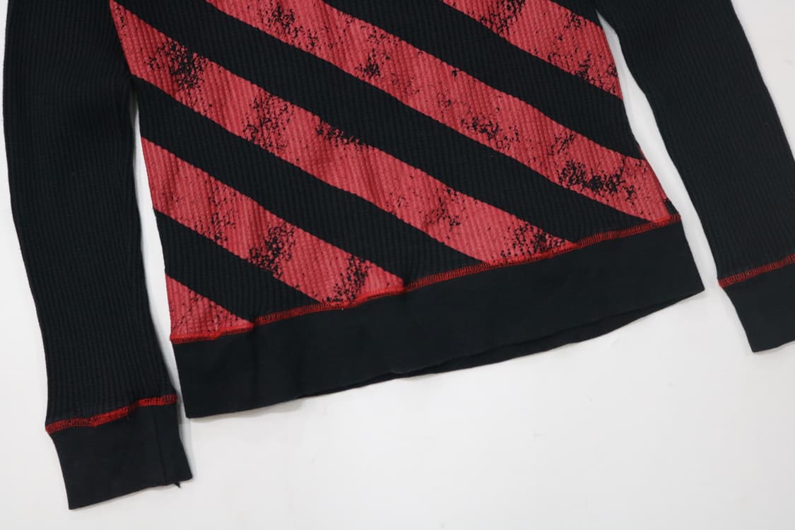 SAUCY 빈티지 펑크 스트라이프 피스 마크 와플 티셔츠 (150) 상품이미지9